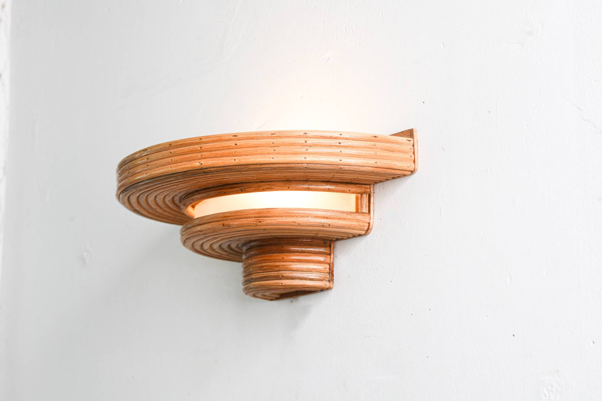 Space Age Rattan Wall Lamp