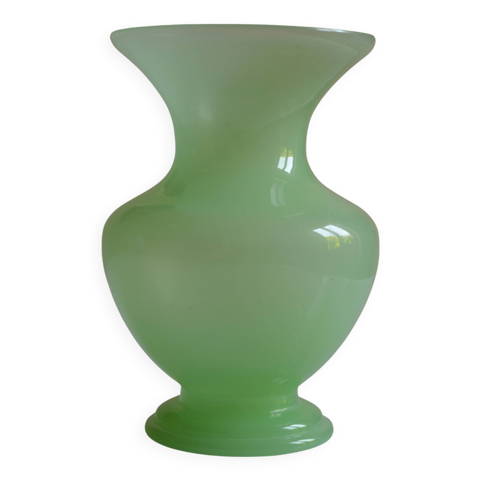 green opaline vase