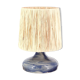 Blue sandstone lamp, raffia lampshade, 1960s