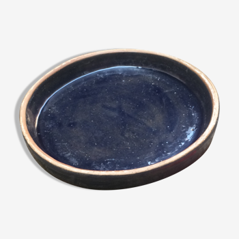 Indigo blue enamelled earth dish