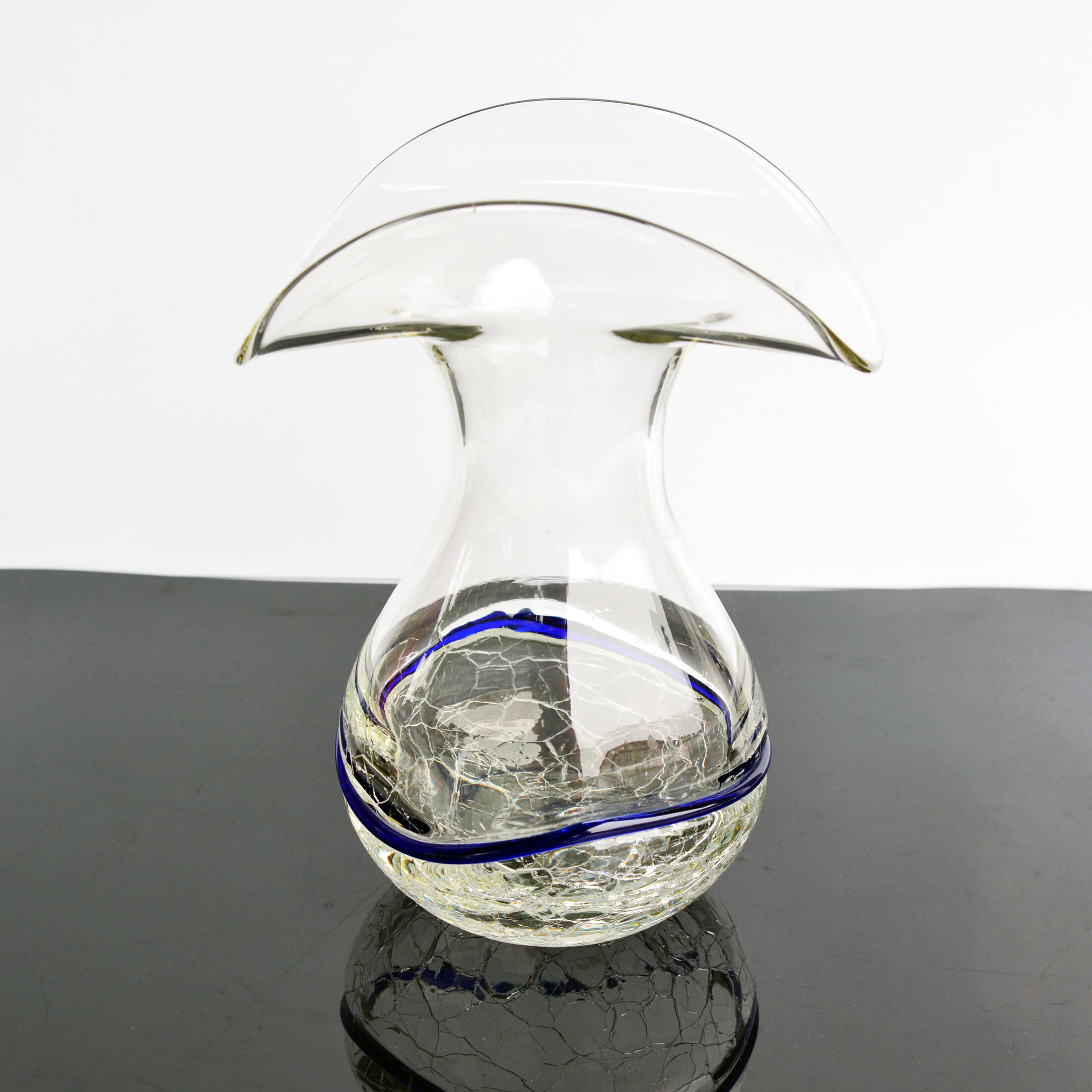 Ice-glass vase, Harrachov Sklo, Czechoslovakia 1970s