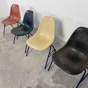 Lot of 4 Eames DSS chairs in fibre H Miller