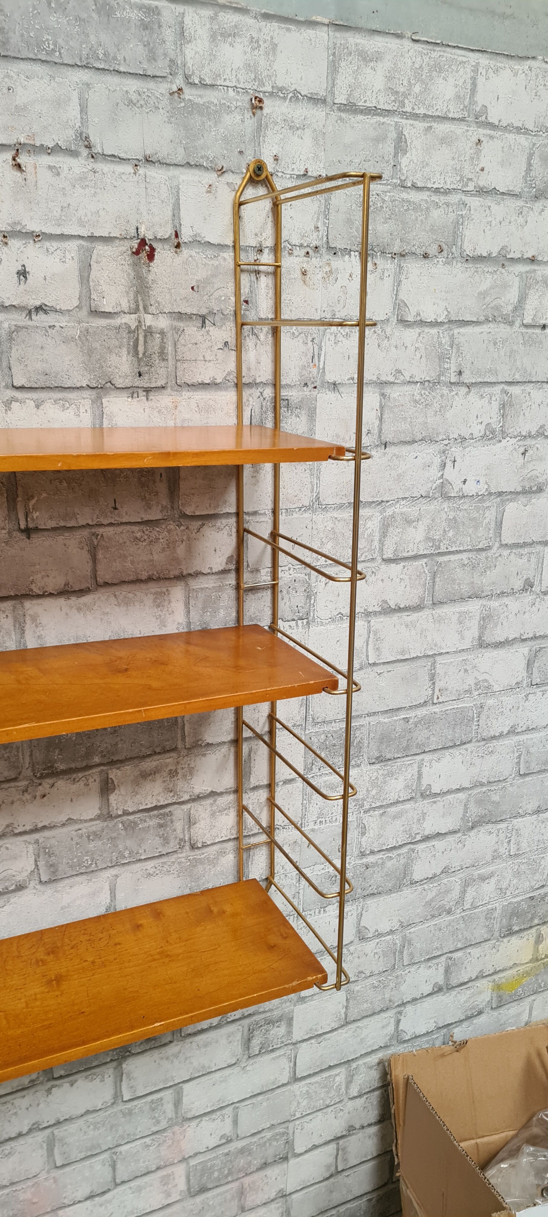 Vintage shelf 1950 in stained wood