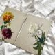 2 paintings on old cardboard dahlia flowers