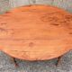 Round solid oak table with extensions, cabinetmaker's sliding mechanism,