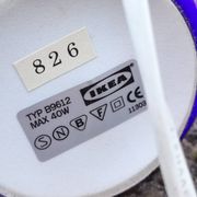 Lampe en verre bleu - Ikea vintage 1990
