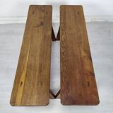 Paire de bancs de ferme