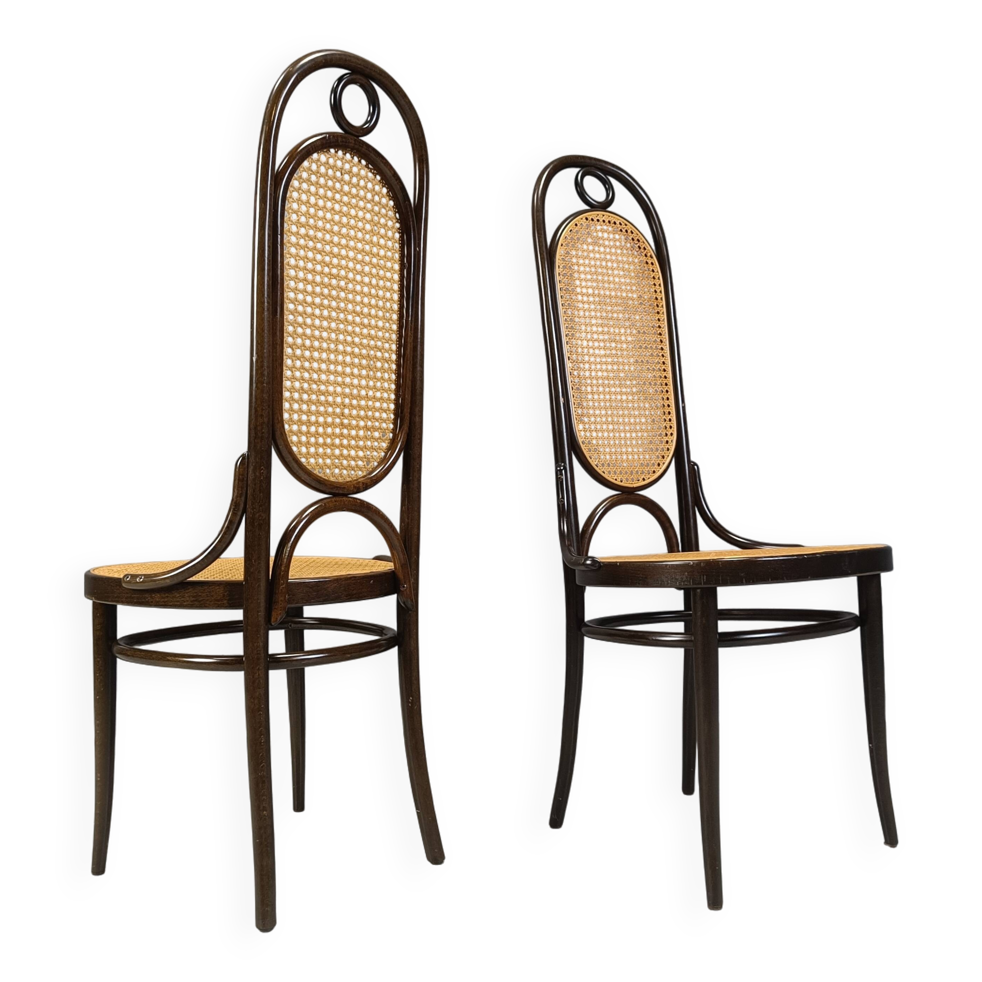 Thonet no. 207 dining chairs 'Long John', set of 8, 1980