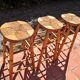 Set of 3 high “modernist” straw stools vintage 1950s