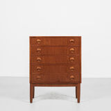 Midcentury Danish baby chest of 5 drawers in teak