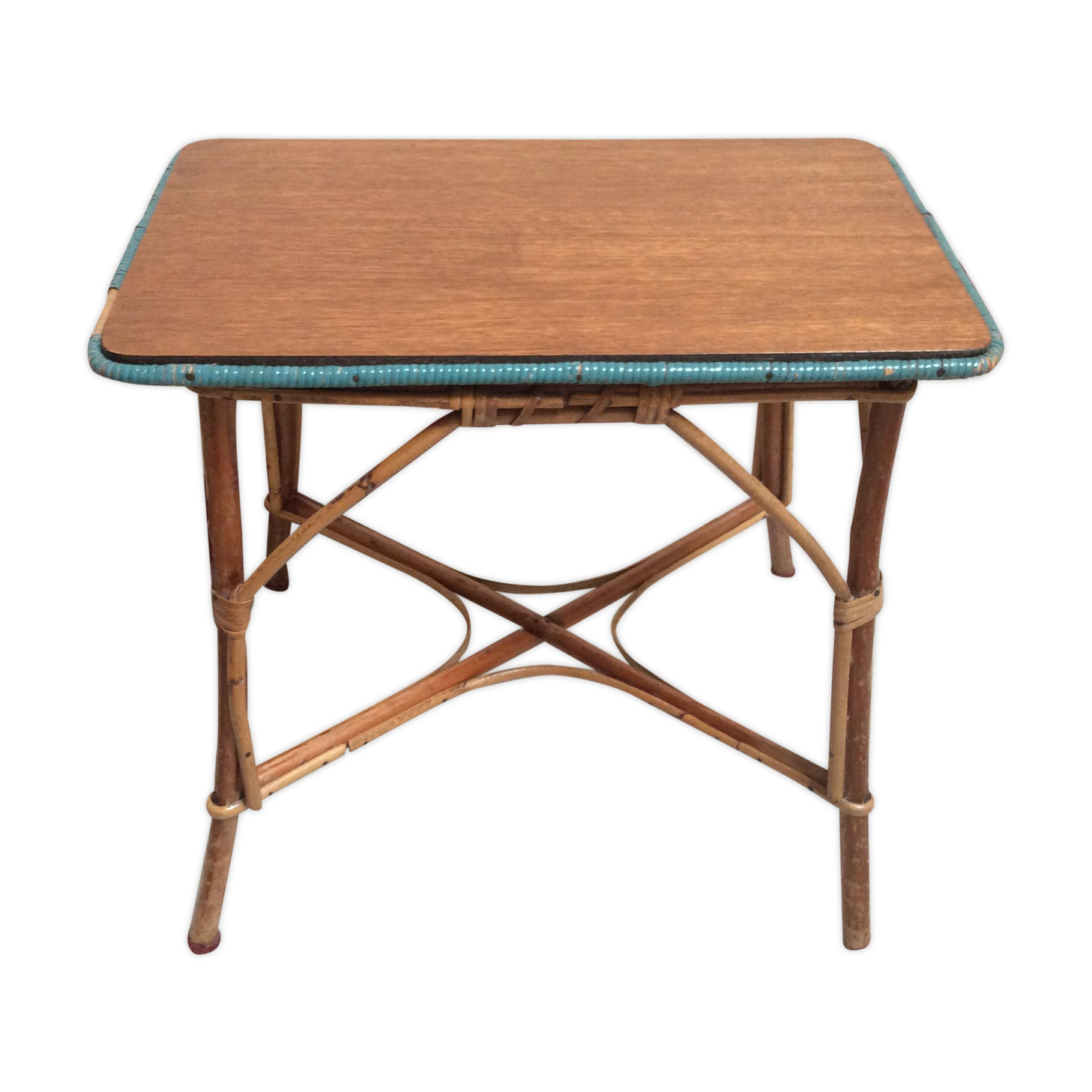 Old rattan coffee table