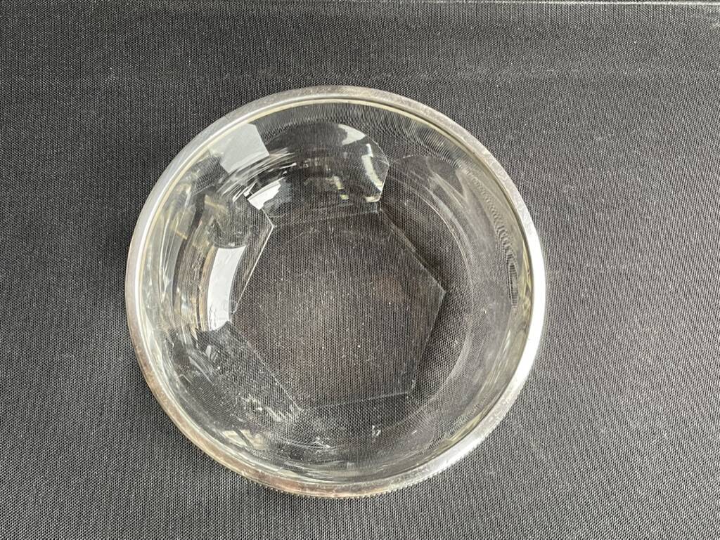 Baccarat Harcourt cream bowl – Cut crystal and silver – Head of Minerva hallmark