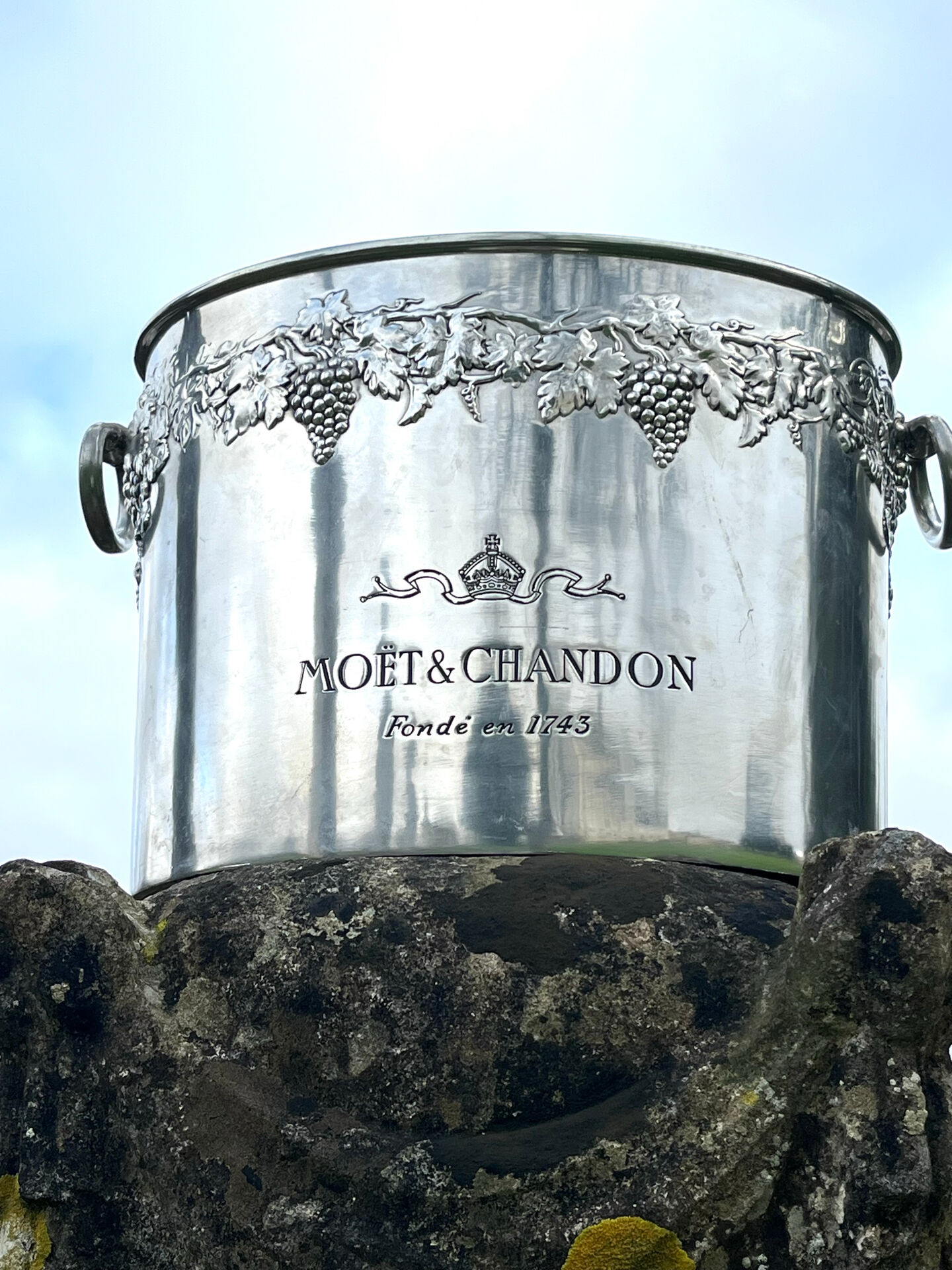 Moet Chandon pewter vasque. Vintage Oval shaped champagne bath
