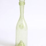 Biot bubble glass ensemble, bottle, jar, bowl and glass.
