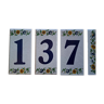Numbers 1,3 7 in earthenware flower frieze