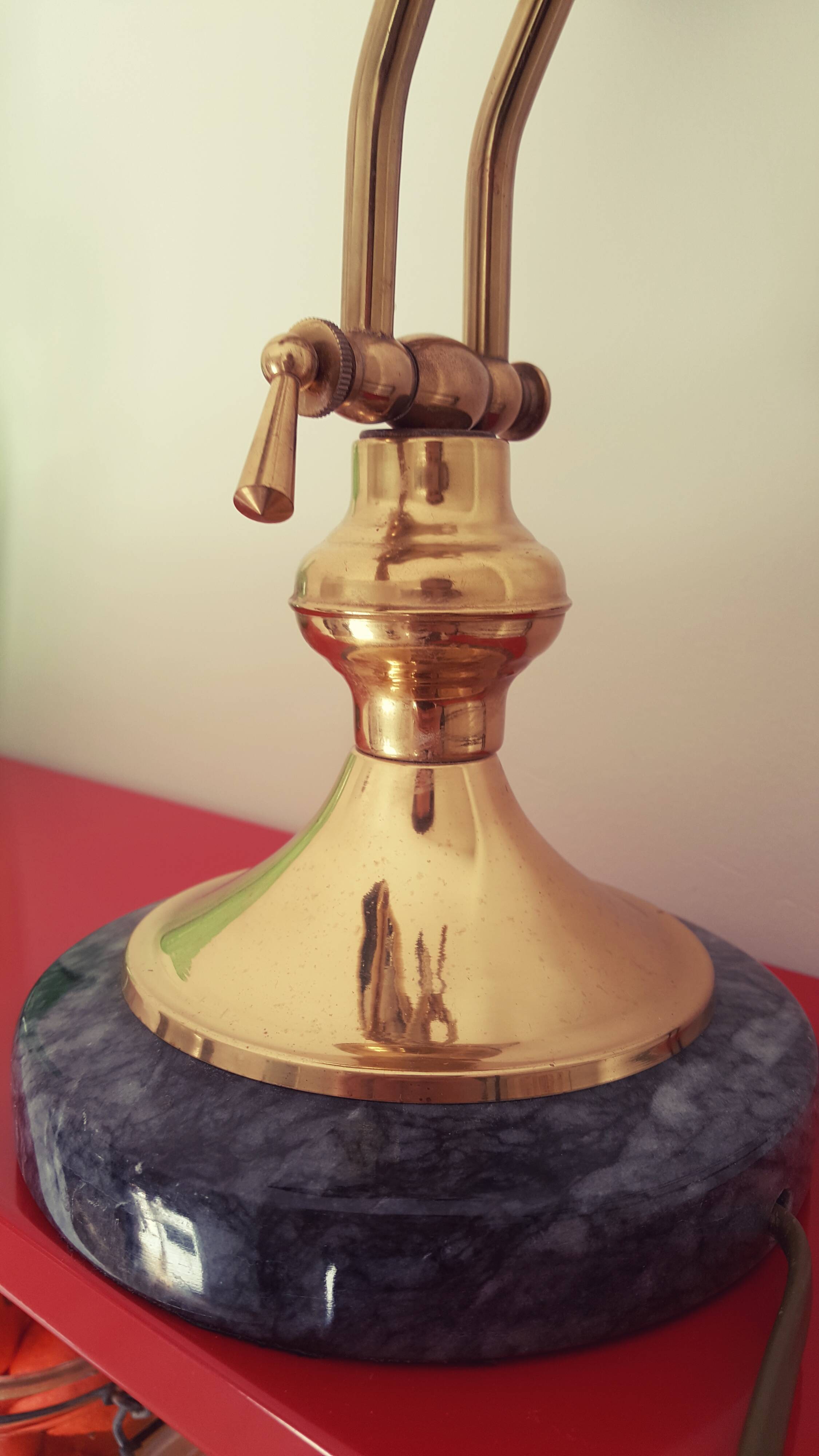 Notary lamp or banker's lamp marble base