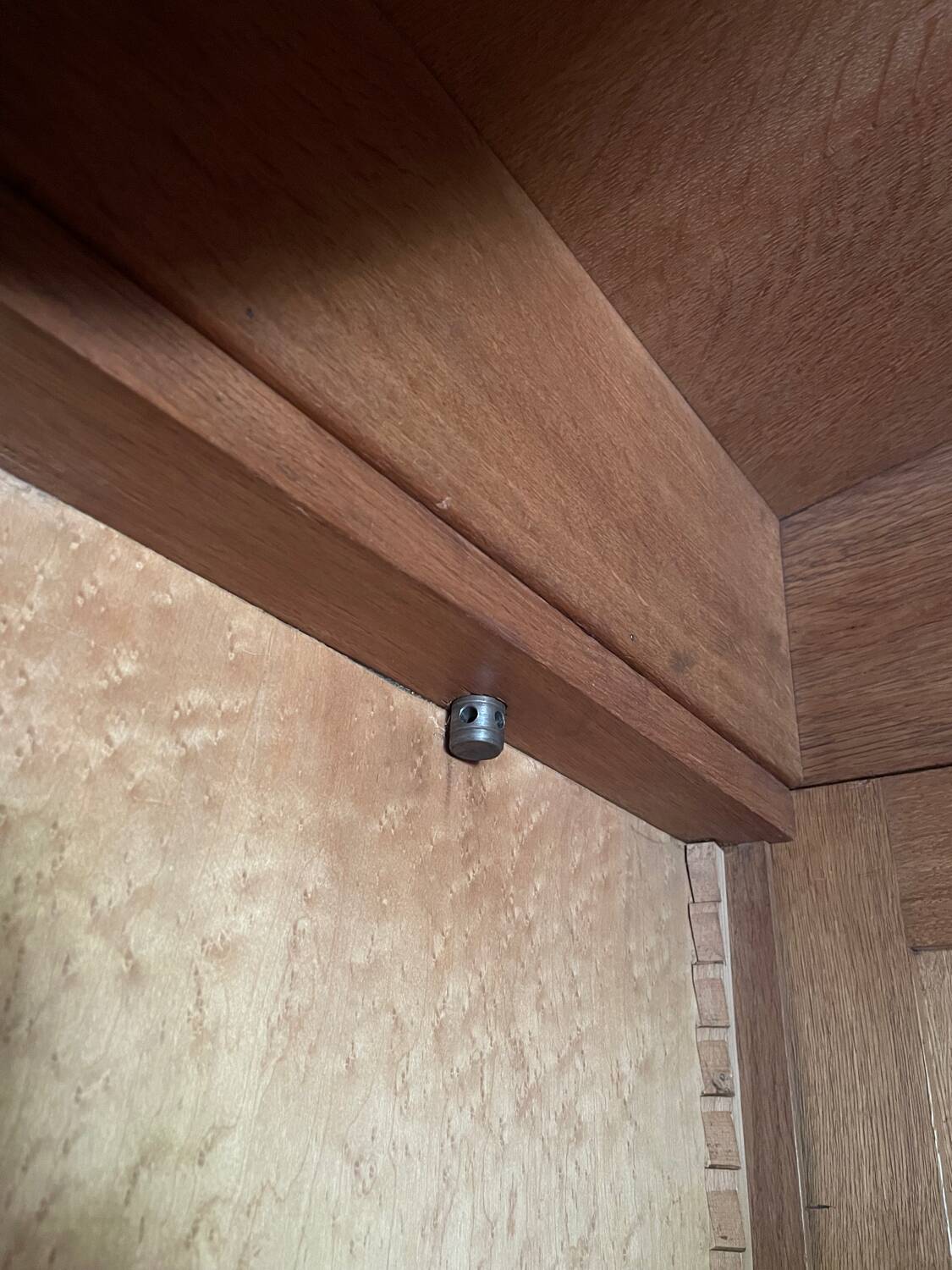 Glass-fronted lingerie wardrobe in solid wood