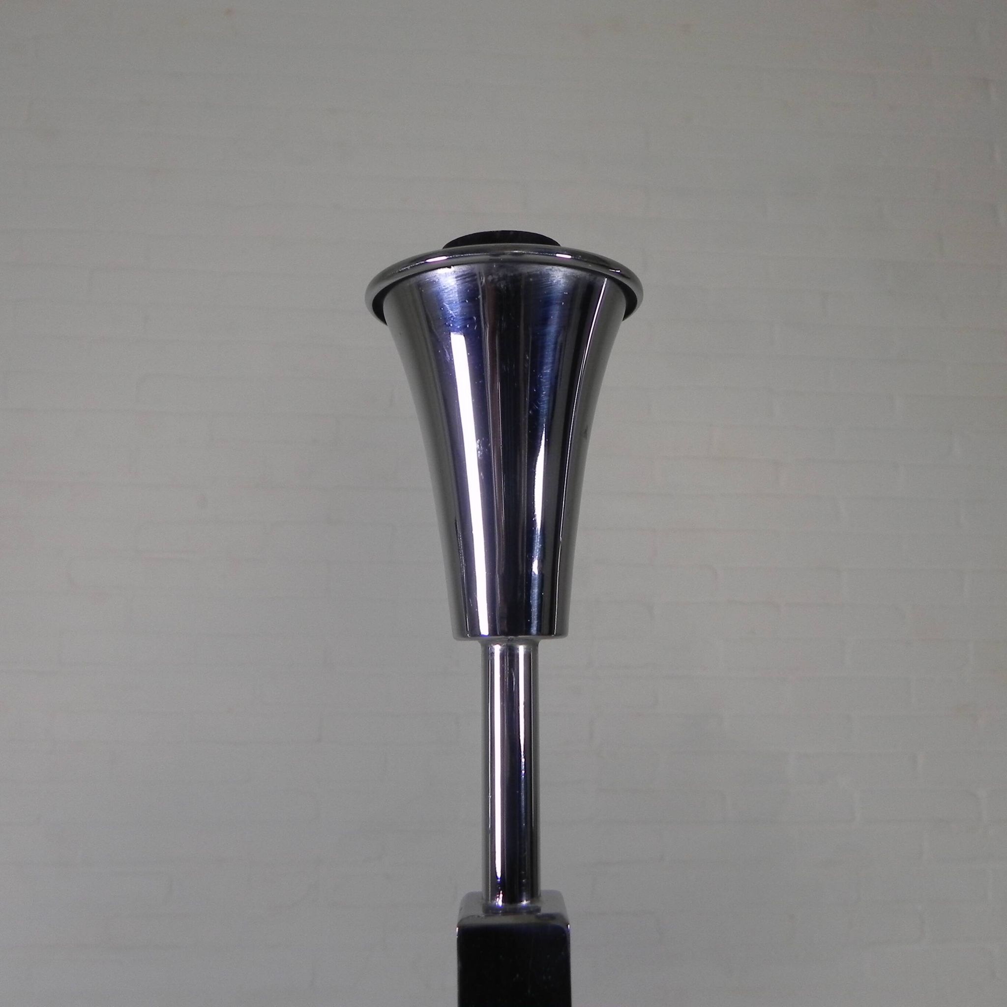Standing chrome lamp in Art Deco style, Jules Dewaele Brussels, 1950