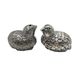 Pair of silver-plated metal bird salt and pepper shakers