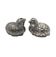 Pair of silver-plated metal bird salt and pepper shakers
