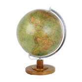 Mid-Century Light Glass Globe With Wooden Base by Paul Rath, 1950s