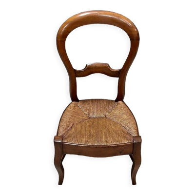 Chaise enfant paillée en merisier, époque Louis-Philippe - 2ème partie du XIXe