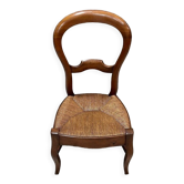 Chaise enfant paillée en merisier, époque Louis-Philippe - 2ème partie du XIXe