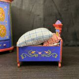 Tyrolean Miniature Wardrobe and Bed Set