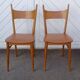 Paire de chaises en hêtre des années 50