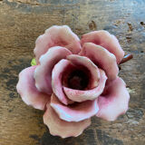 Rose-shaped earthenware candle holder