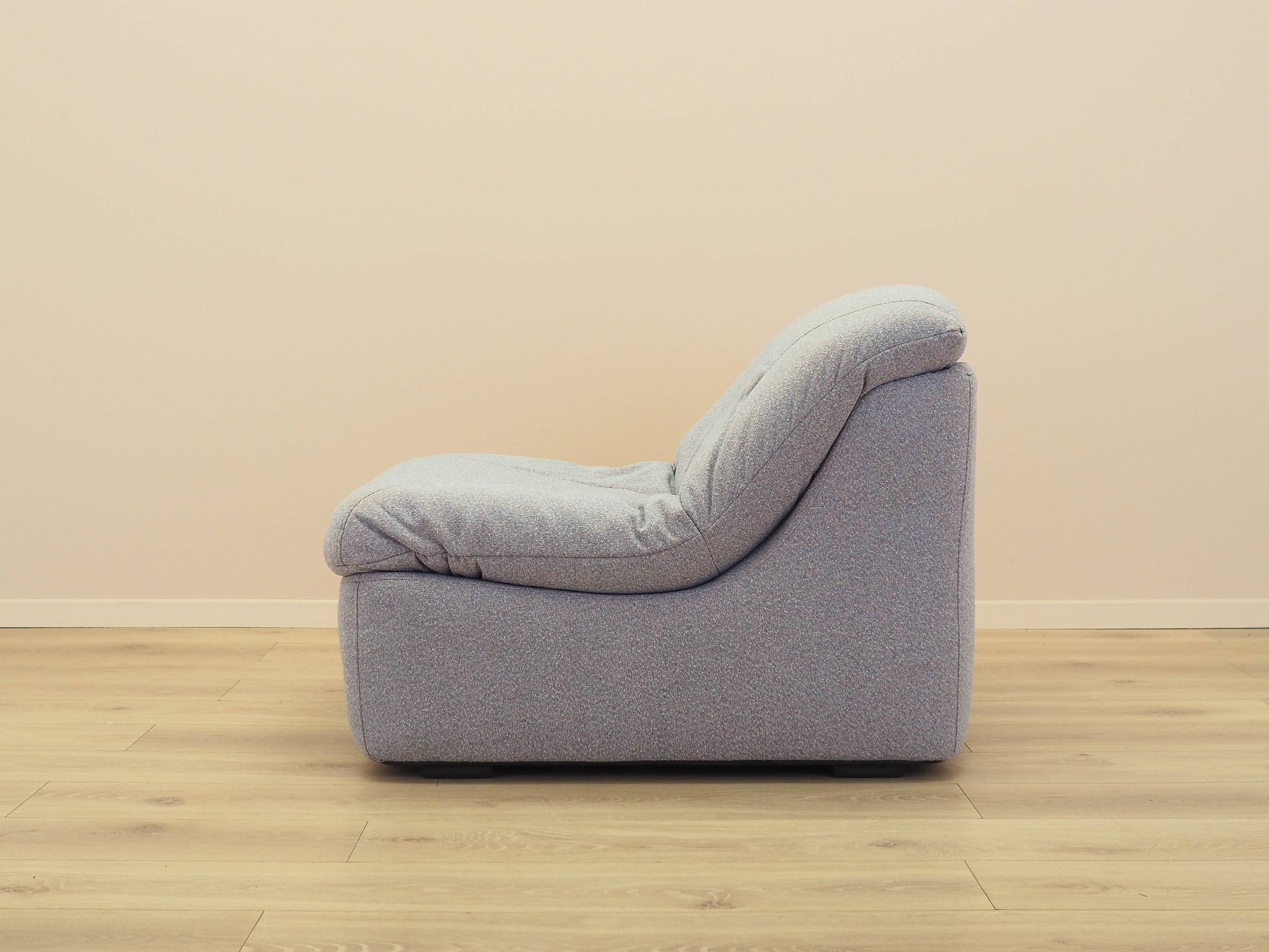Italian Space Age Lounge Chair 1970s in Bouclé Fabric