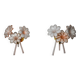 Paire d'appliques fleurs de lys roses, verre de murano, Italie, 1970