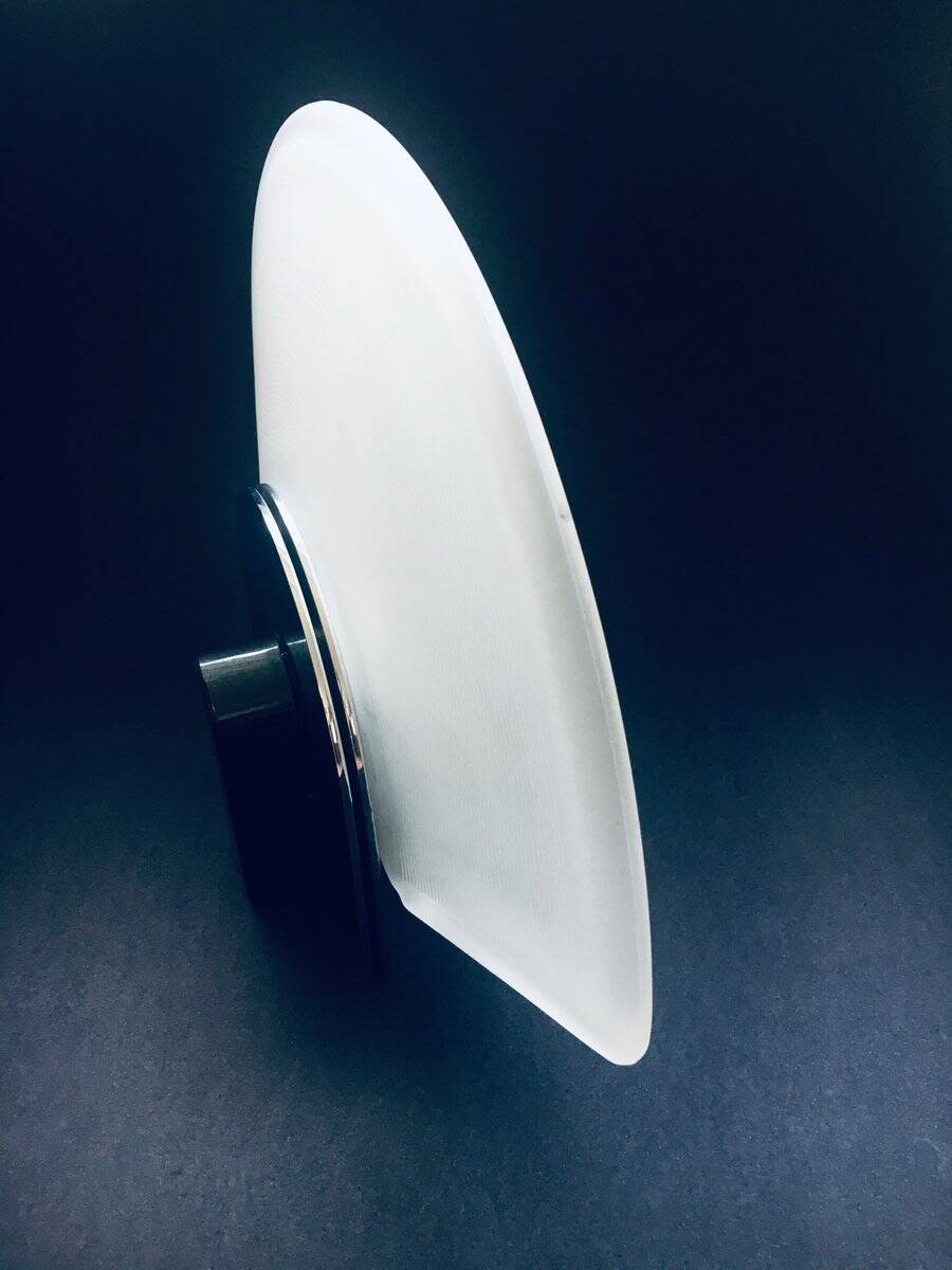 Postmodern Frosted Glass Sconce Wall Lamp from Metalarte, Spain, 1980s