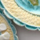 6 antique asparagus plates in Salins faience barbotine