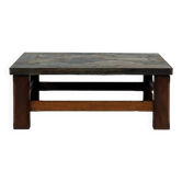 Table basse des années 1960 en chêne et ardoise norvégienne Sell Pillarguri