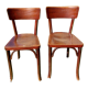 Pair of baumann bistro chairs, dark oak color