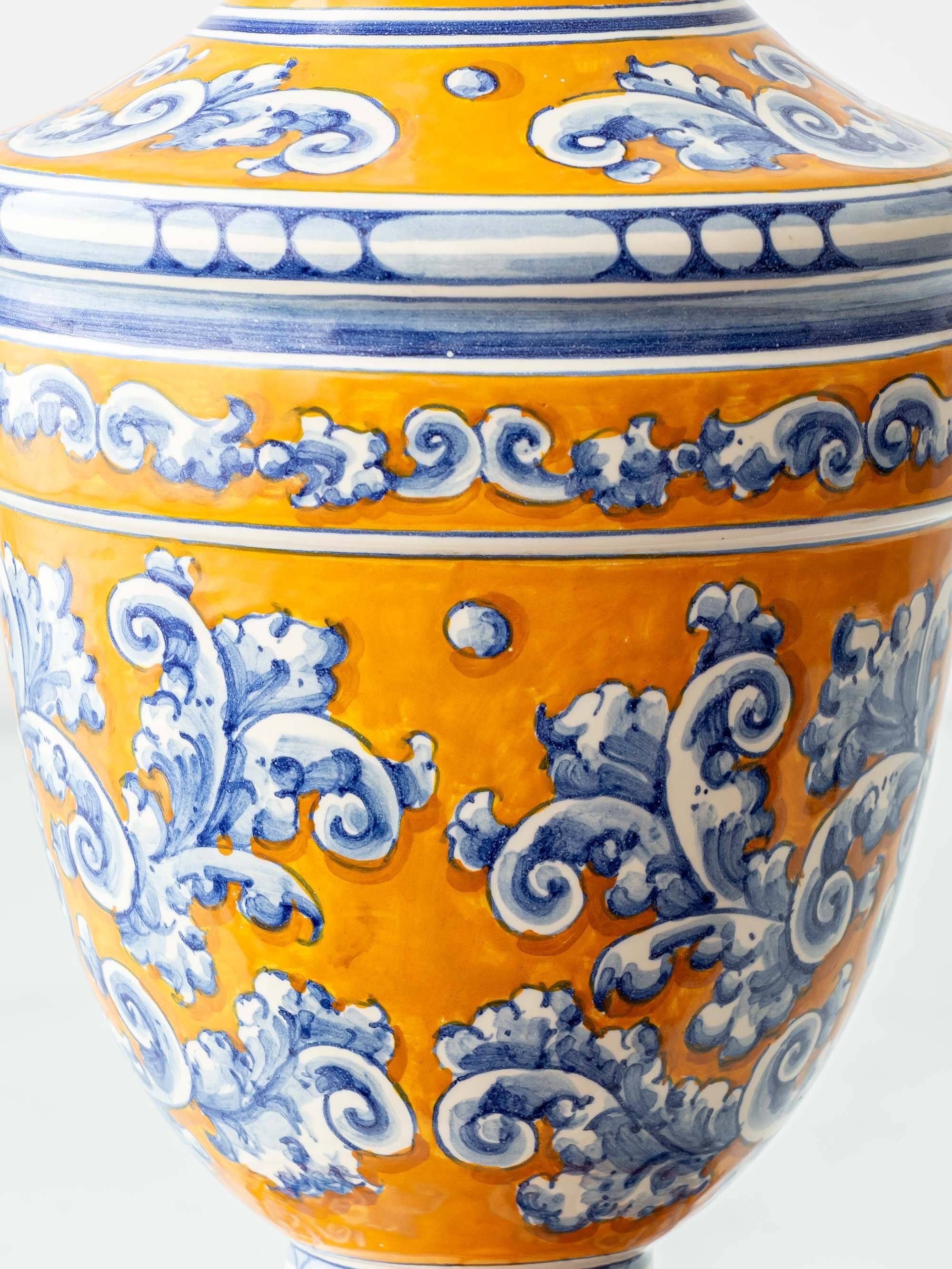 Vintage Talavera Table Lamp, Hand-Painted Ceramic, Spain