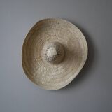 Hand-woven wicker straw hat, ethnic decoration object, sombrero, handmade