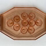 Liqueur service Tray + 10 glasses