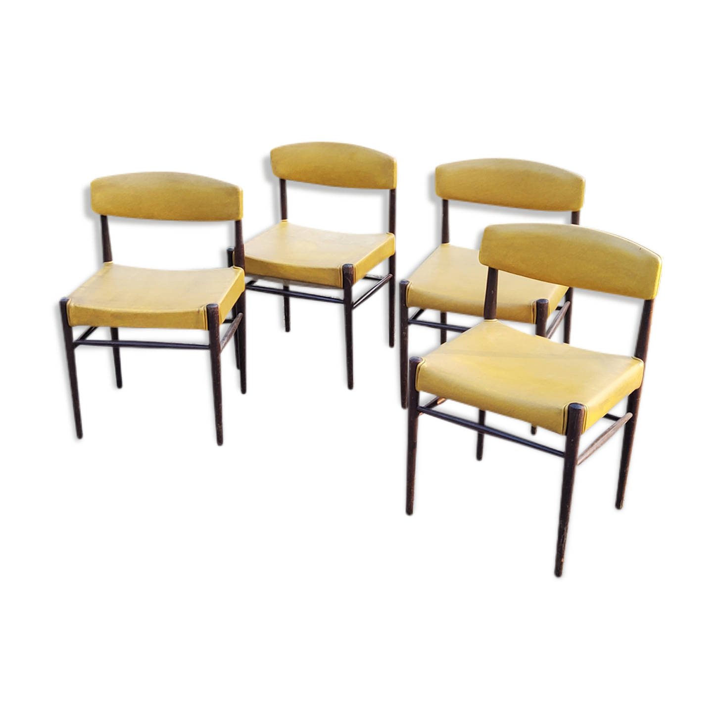 Set of 4 Scandinavian rosewood chairs from the 50s