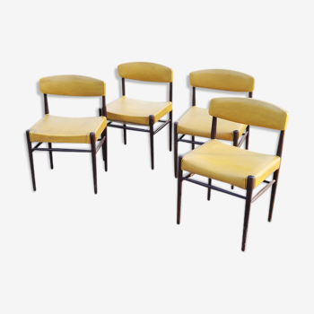 Set of 4 Scandinavian rosewood chairs from the 50s