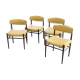 Set of 4 Scandinavian rosewood chairs from the 50s