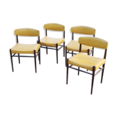 Set de 4 chaises scandinaves en palissandre des années 50