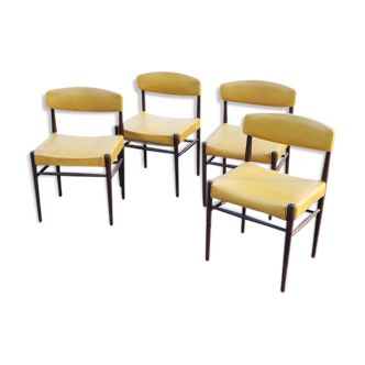 Set de 4 chaises scandinaves en palissandre des années 50