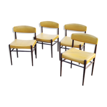 Set de 4 chaises scandinaves en palissandre des années 50