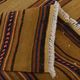 4x7 Bronze & Red Striped Handmade Vintage Kilim Rug, 130x218Cm