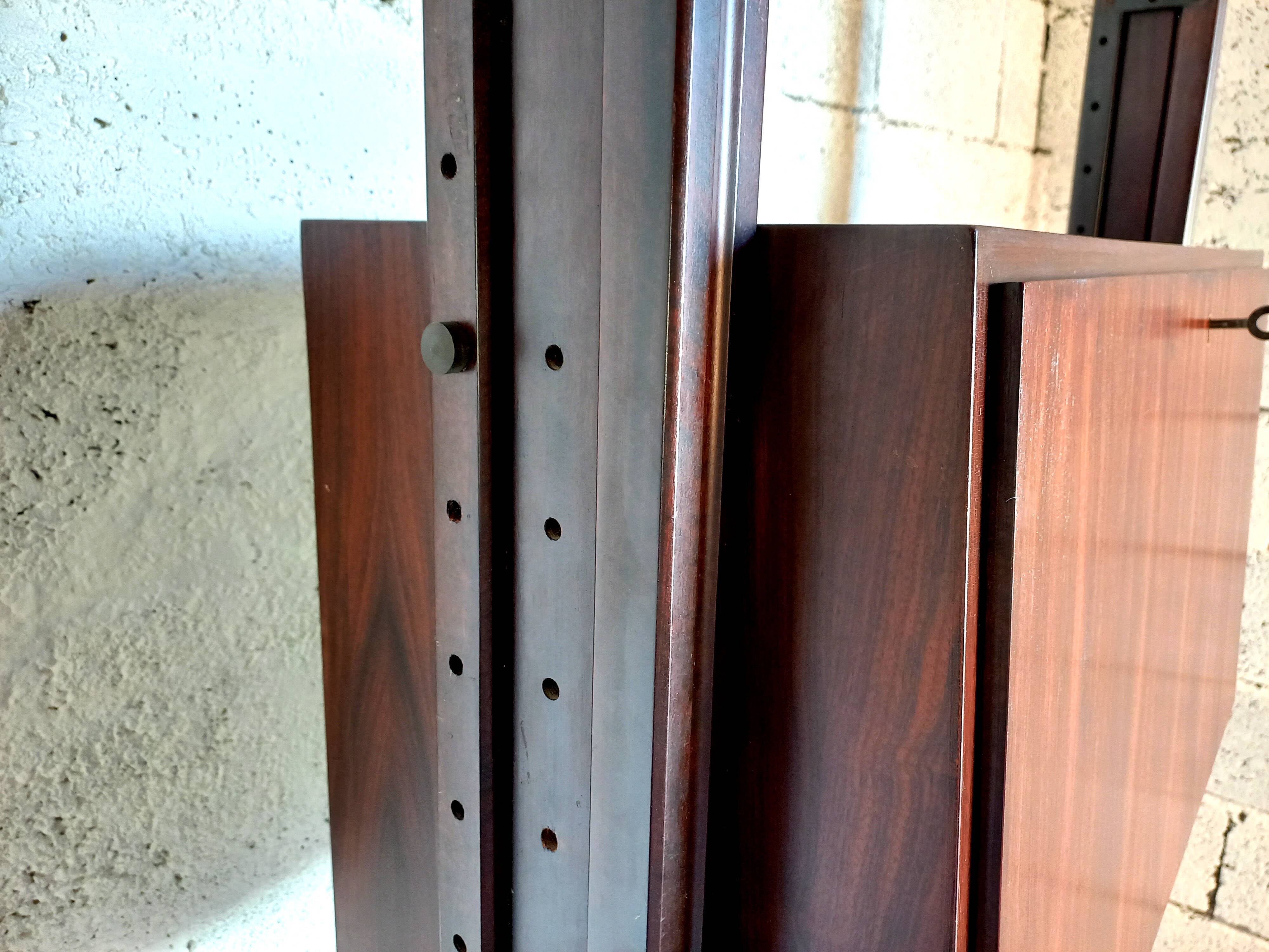 Modular bookcase in rosewood 60s