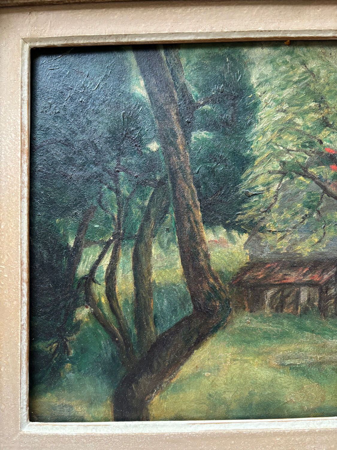 Oil painting, woods, signed Bertin 1932, framed