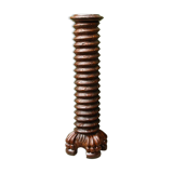 Column, carved walnut press screw, 19th century