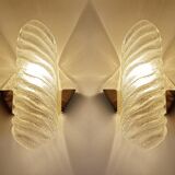 Pair of large Murano glass wall lights